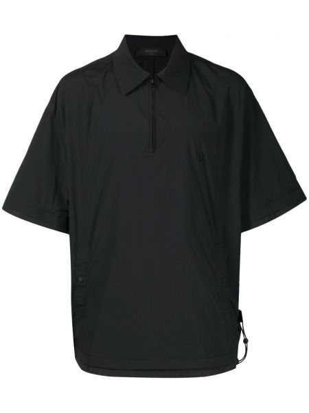 Siuvinėtas polo marškinėliai su užtrauktuku Songzio juoda