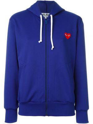 Herzmuster hoodie mit stickerei Comme Des Garçons Play blau