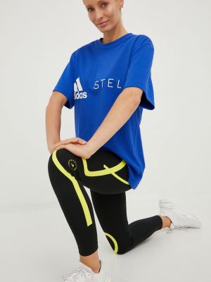 Běžecké kalhoty s potiskem Adidas By Stella Mccartney černé