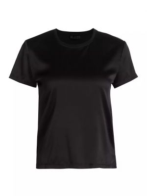 Шелковая футболка с круглым вырезом Atm Anthony Thomas Melillo черная