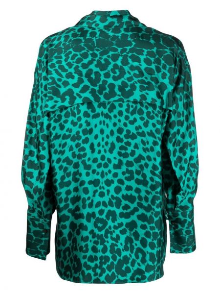 Zīda krekls ar apdruku ar leoparda rakstu Alberto Biani
