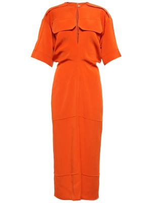 Sukienka midi Victoria Beckham pomarańczowa