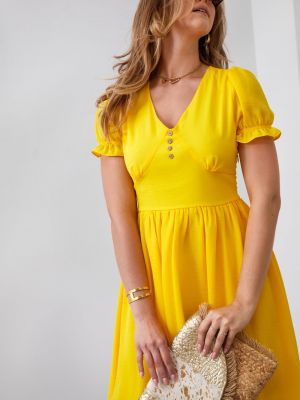 Mini šaty s krátkymi rukávmi Fasardi žltá