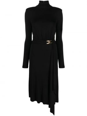 Midi šaty s přezkou Elisabetta Franchi černé