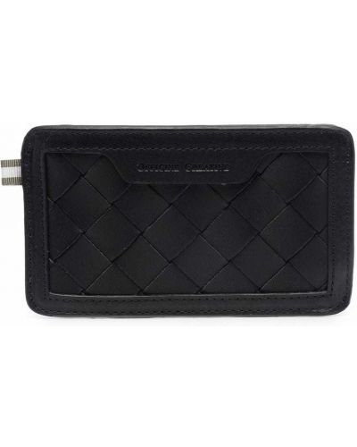 Pletená peňaženka na zips Officine Creative čierna