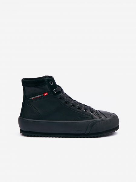 Δερμάτινα sneakers Diesel μαύρο