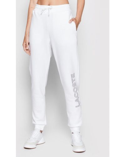 Lacoste Pantaloni trening XF0205 Alb Regular Fit