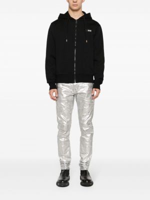 Kokvilnas kapučdžemperis Versace Jeans Couture melns