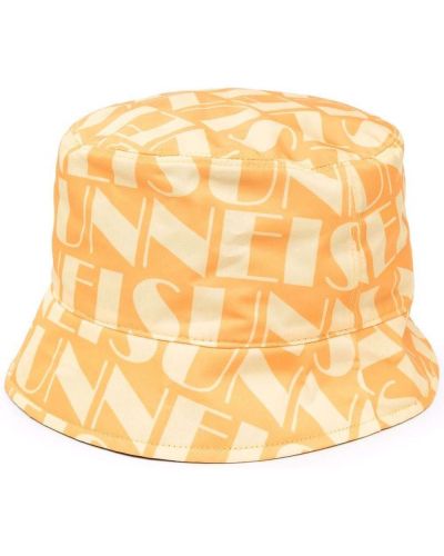 Cappello con stampa reversibile Sunnei giallo