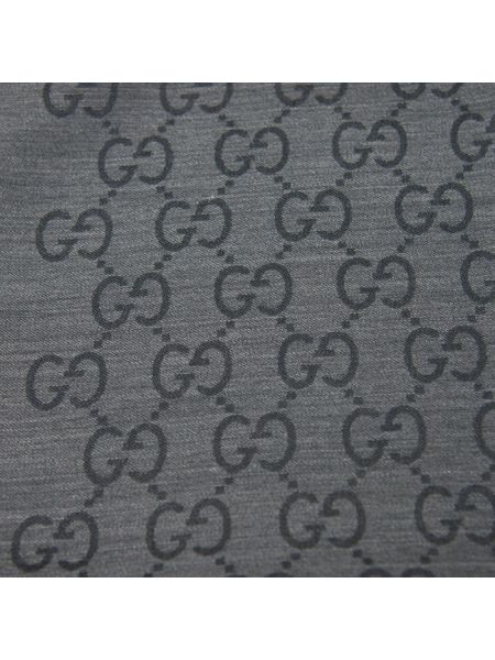 Bufanda de lana de seda con estampado Gucci gris