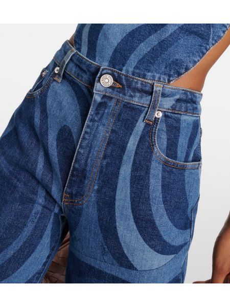 Straight fit džíny s potiskem Pucci modré
