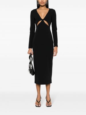Sukienka midi z krepy Versace Jeans Couture czarna