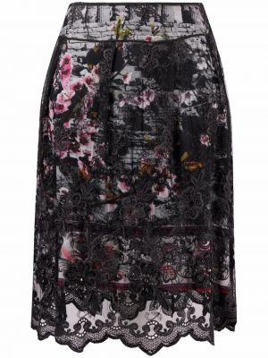 Krajkové květinové sukně A.n.g.e.l.o. Vintage Cult černé