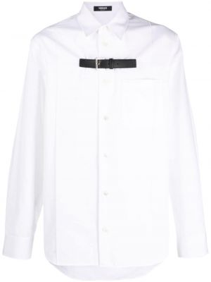 Βαμβακερό πουκάμισο με αγκράφα Versace λευκό