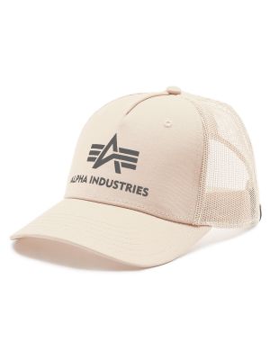 Biała czapka z daszkiem z nadrukiem z nadrukiem Alpha Industries