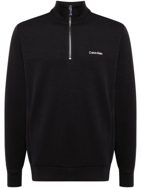 Raštuotas džemperis su užtrauktuku Calvin Klein juoda
