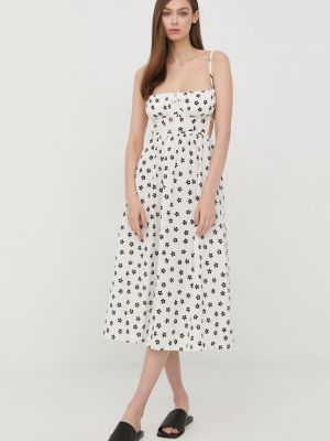 Midi šaty z polyesteru For Love & Lemons - bílá