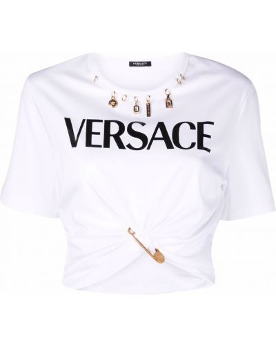 Camiseta con apliques Versace blanco