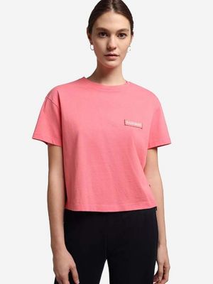 Памучна тениска Napapijri розово