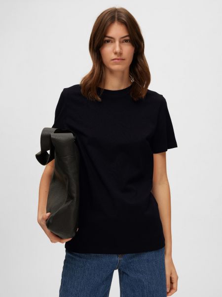 Базовая футболка Selected Femme черная