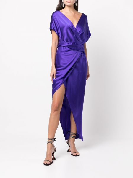 Vestido de cóctel de seda Michelle Mason violeta