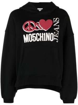 Oversize hoodie mit print Moschino Jeans schwarz