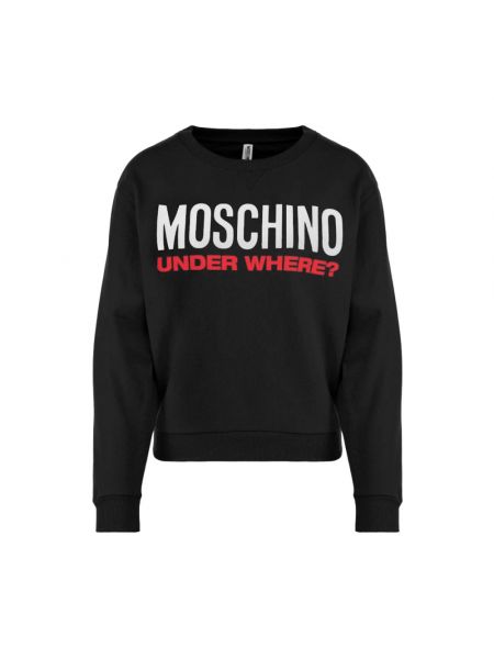 Sweatshirt mit rundhalsausschnitt aus baumwoll Moschino schwarz