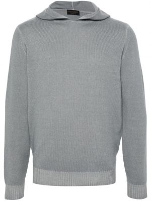 Pletena vunena hoodie s kapuljačom Dell'oglio siva