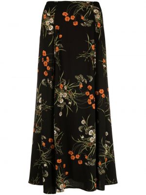 Φλοράλ φούστα με σχέδιο Reformation μαύρο