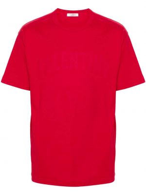 Памучна тениска с принт Valentino Garavani червено