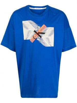 T-shirt aus baumwoll Calvin Klein blau