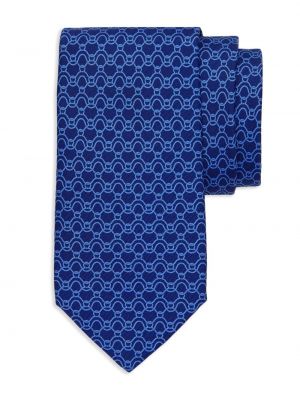 Raštuotas šilkinis kaklaraištis Ferragamo