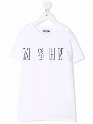 Trykt t-skjorte for jenter Moschino Kids hvit