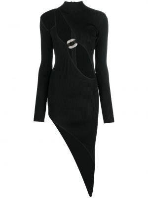 Asymetrické koktejlkové šaty David Koma čierna