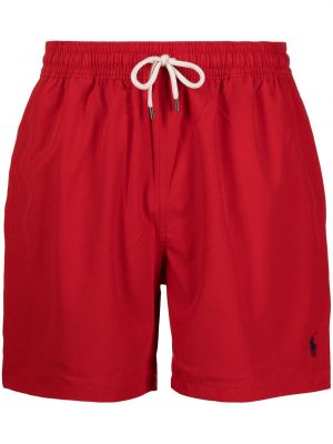 Kratke hlače z vezenjem Polo Ralph Lauren rdeča