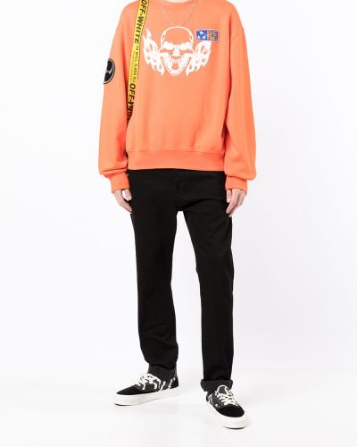Sweatshirt aus baumwoll mit print Heron Preston orange
