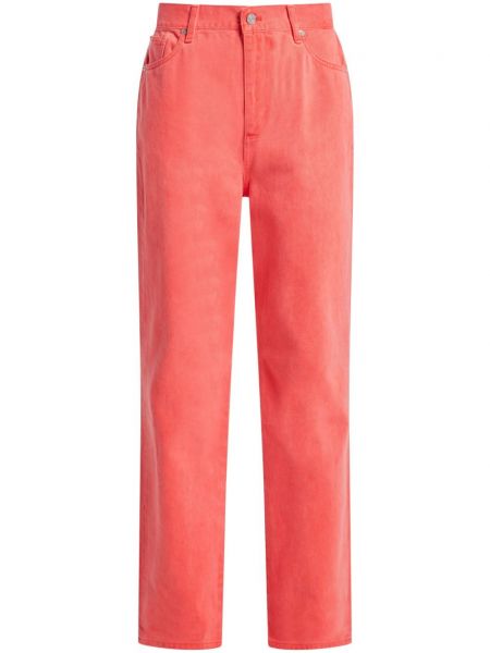 Pantalon droit en coton Lacoste rouge