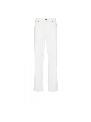 Jeans en coton Balmain blanc