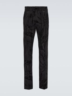 Žakárové teplákové nohavice Tom Ford čierna