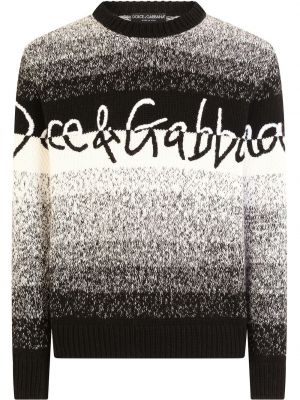 Jersey con bordado a rayas de tela jersey Dolce & Gabbana negro