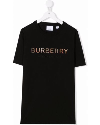 T-shirt vintage bawełniana z printem Burberry Kids
