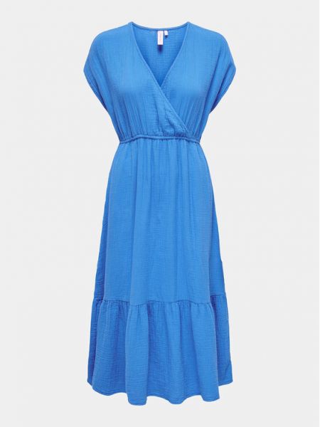 Priliehavé midi šaty Only modrá