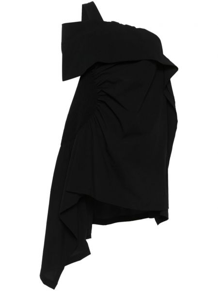 Bluza iz krep tkanine Issey Miyake črna