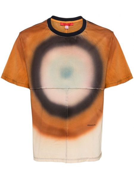 Памучна тениска с принт Eckhaus Latta оранжево
