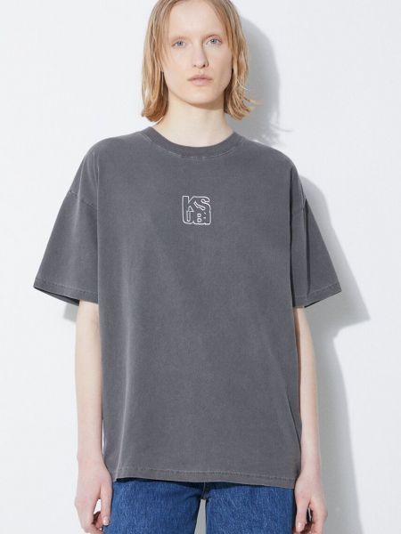 Bavlněné tričko Ksubi šedé
