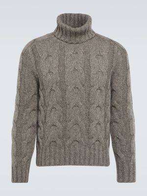 Vilnas džemperis ar augstu apkakli Tom Ford pelēks