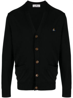 Cardigan brodé en tricot Vivienne Westwood noir