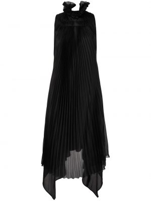 Plisované hedvábné šaty Shanshan Ruan černé
