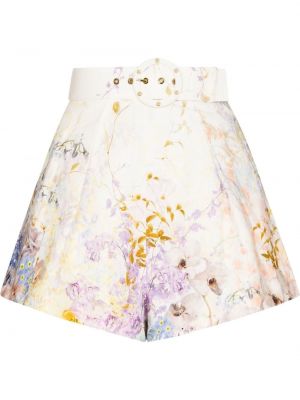 Trykt floral shorts Zimmermann hvit