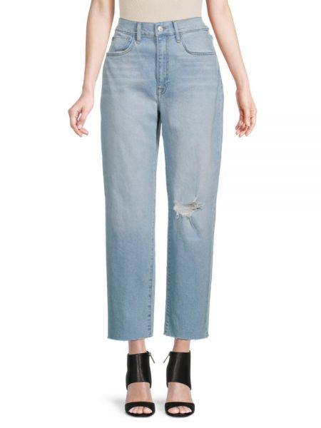 Прямые джинсы с высокой талией Hudson синие